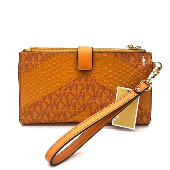 Michael Kors Large Double Zip Wallet Wristlet Cider Multi - Picture 5 of 8